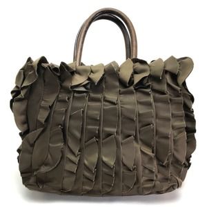 Prada Black Handbag Nylon Bijou Leather Bear Evening Bag